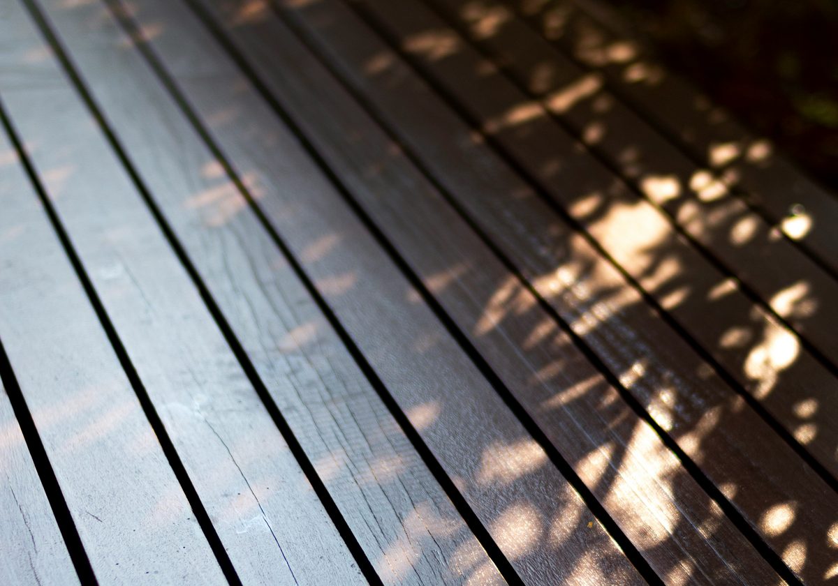 A richly stained deck