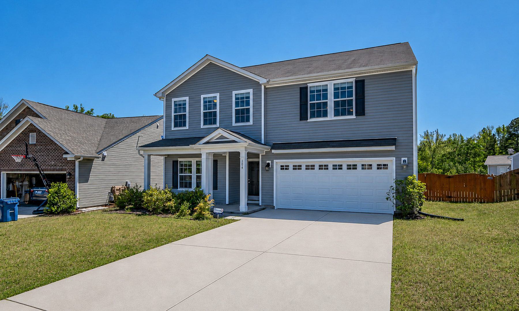 A clean home exterior after pressure washing
